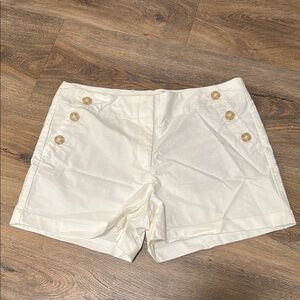 White Button-Accent Shorts